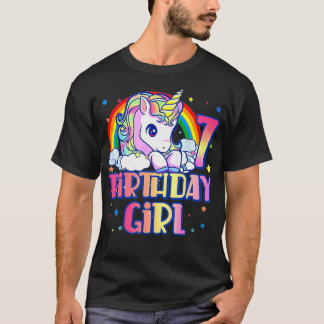 T-shirt 7e anniversaire Rainbow Unicorn Anniversaire Gi