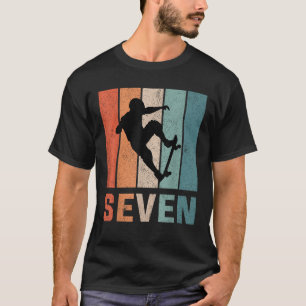 T-shirt 7e anniversaire Retro Skateboard Garçons Enfants 7