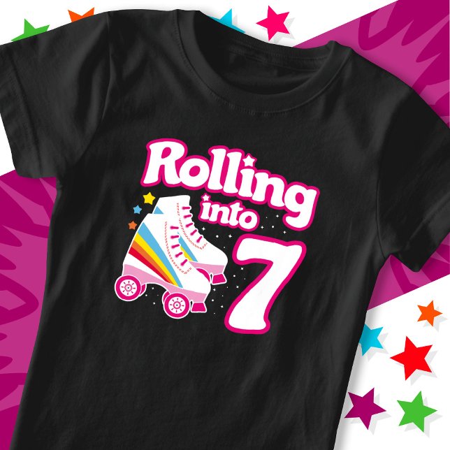 T-Shirt 7e anniversaire Roller Skate 7 ans (Créateur téléchargé)