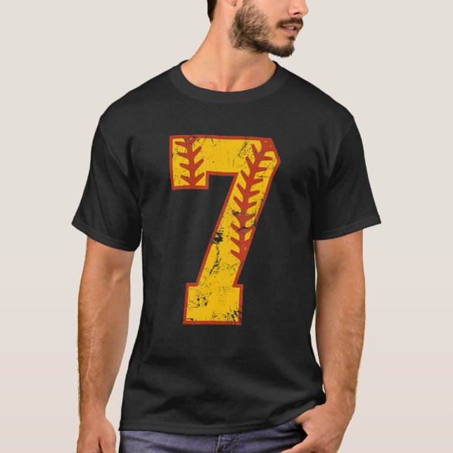 T-shirt 7e anniversaire Softball Bdy Sept 7 ans fille (Devant)