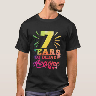 T-shirt 7e anniversaire Tie Dye 7 an 7 fille année De Bei