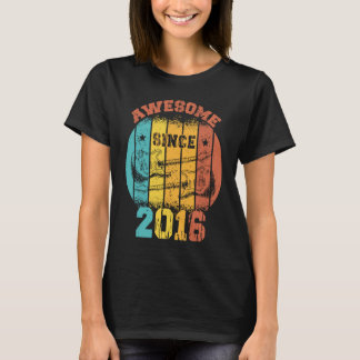 T-shirt 7e anniversaire Vintage 2016 Retro 7 ans Guitare