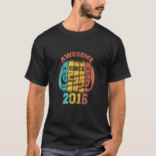 T-shirt 7e anniversaire vintage 2016 rétro 7 ans Guitare