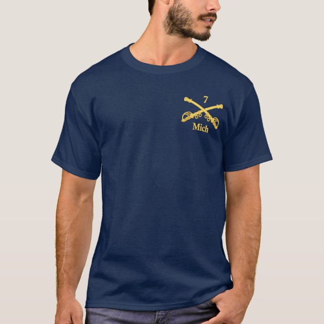 T-shirt 7e cavalerie du Michigan (e) (Devant)