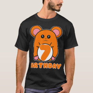 T-shirt 7e fête d'anniversaire enfant fille garçon Hamster