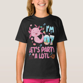 T-shirt 7e Je suis 7 Anniversaire fille Axolotl Lover cade