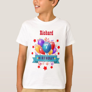 T-shirt 7ème Ballons colorés de fête B10DZ d'anniversai