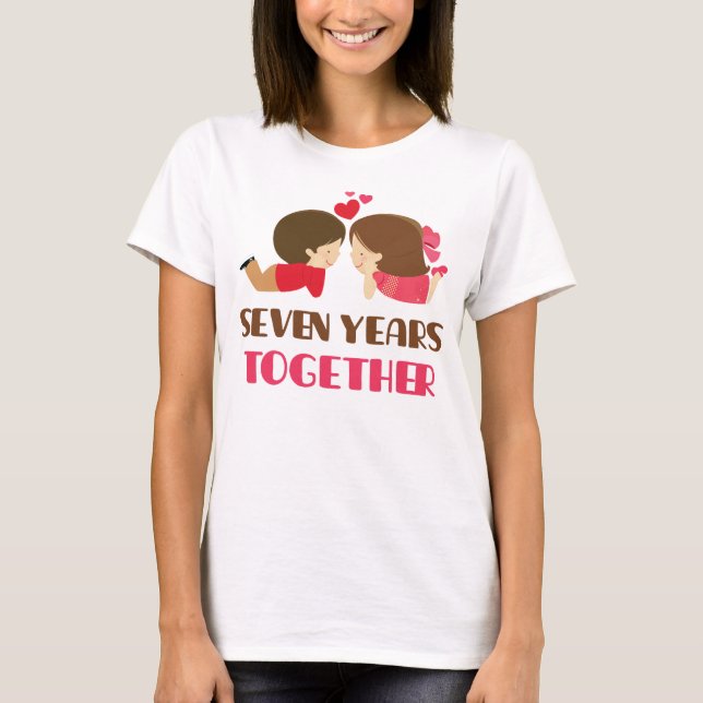 T-shirt 7ème Cadeau d'anniversaire pour elle (Devant)