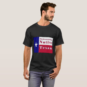 T-shirt 7ème Drapeau texan indigène de génération