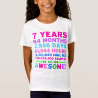 7ème Fille de garçon de chemise d'anniversaire