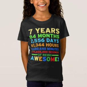T-Shirt 7ème Fille de garçon de chemise d'anniversaire