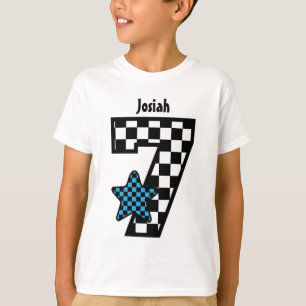 T-shirt 7ème Nom fait sur commande V07A d'étoile vérifi