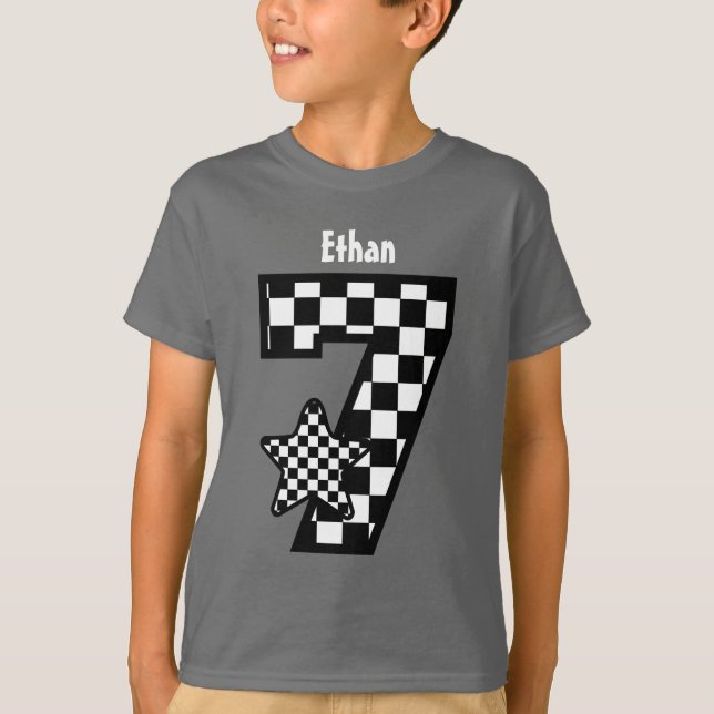 T-shirt 7ème Nom fait sur commande V08 d'étoile vérifié (Devant)