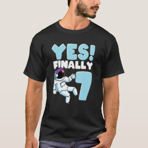 T-shirt 7th Birthday Astronaut Space Themed Party 7 Year O