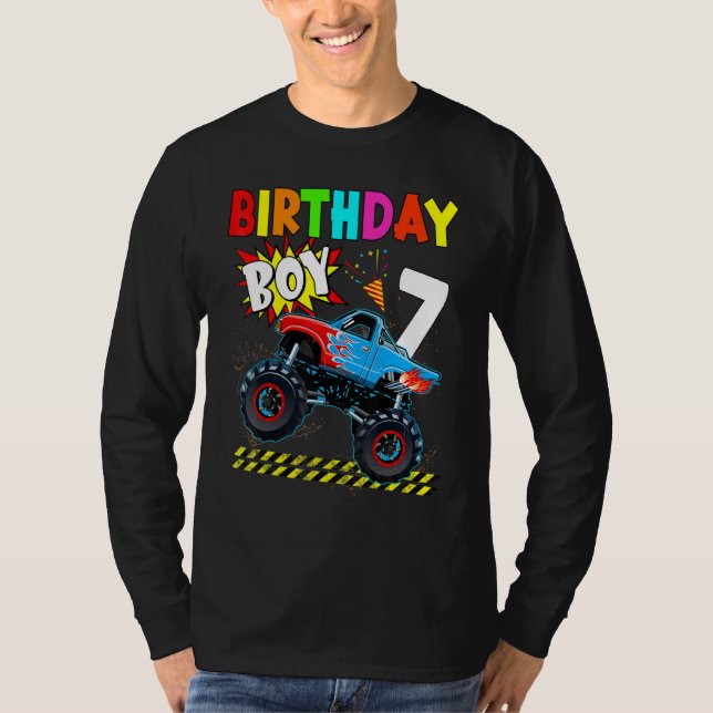 T-shirt 7th Birthday Boy Blaze 7 Year Old Monster Truck Bd (Devant)