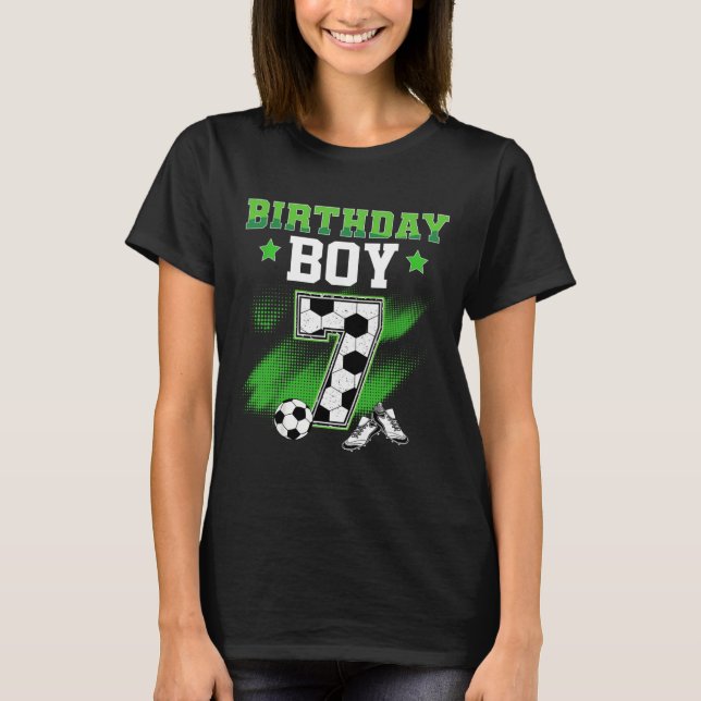T-shirt 7th Birthday Boy Soccer 7 Year Old Sport 7yr Boys  (Devant)