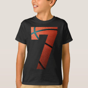 T-shirt 7th Birthday Party Basketball Imprimer Numéro 7 Te