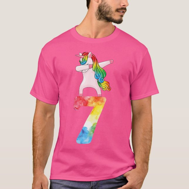 T-shirt 7Th Birthday Unicorn Lovers Girls Funny 7 Years Ol (Devant)