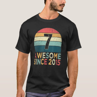 T-shirt 7th Birthday Vintage Retro 7 Years Old Awesome Sin