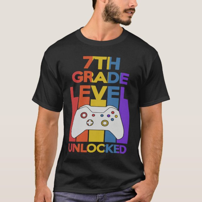 T-shirt 7th Grade Level Unlocked Video Gamer Back to Schoo (Devant)