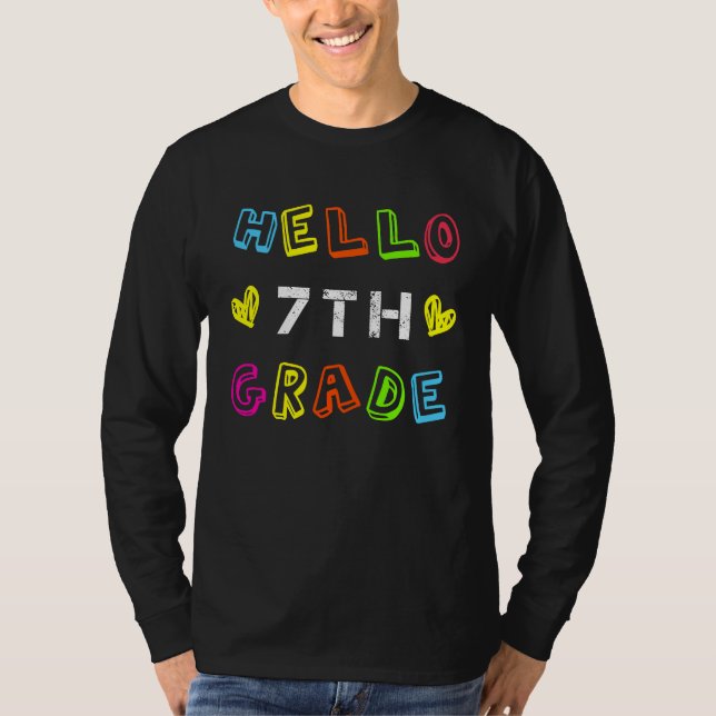 T-shirt 7th Grade Squad Girls Boys Teacher Team, Hello sev (Devant)