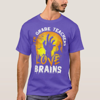 T-shirt 7th Grade Teacher Love Brains Funny Halloween Cost