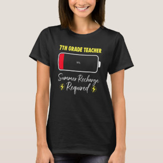 T-shirt 7th Grade Teacher Summer Recharge Required Last Da
