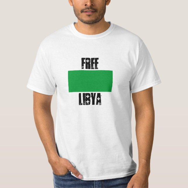 T-shirt 800px-Flag de svg de la Libye, LIBRE, LIBYE (Devant)