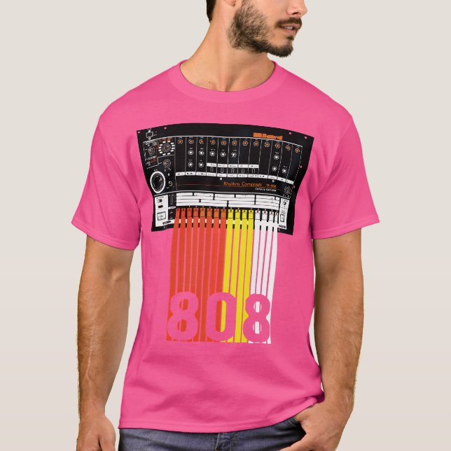 T-shirt 808 Drum Machine Chemise Musique Beats (Devant)