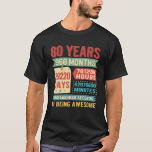 T-shirt 80 Ans 80E Anniversaire Décorations Bda