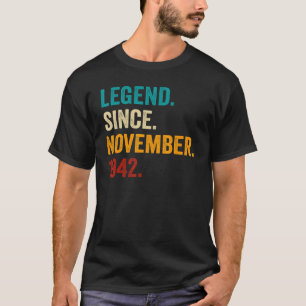T-shirt 80 ans 80e anniversaire Hommes Légende depuis nov