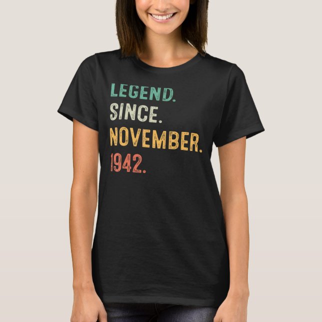 T-shirt 80 ans 80e Anniversaire Hommes Légende depuis nove (Devant)