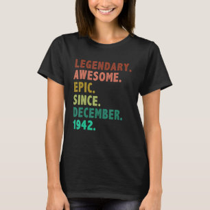 T-shirt 80 ans de légende depuis décembre 1942 80e naissan