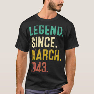 T-shirt 80 ans de légende depuis mars 1943 80e anniversair