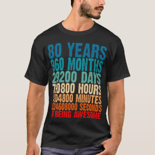 T-shirt 80 Ans D'Été Des Cadeaux Magnifiques 80 Ans 80 B