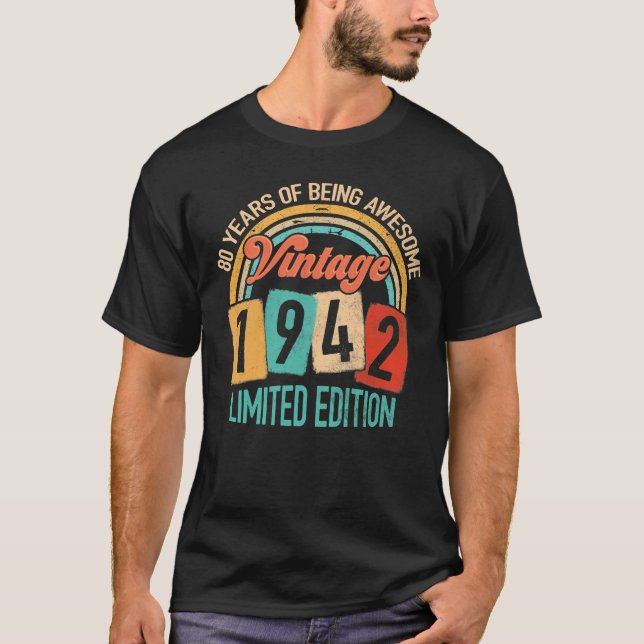 T-shirt 80 Ans D'Être génial En 1942 80e Anniversaire (Devant)