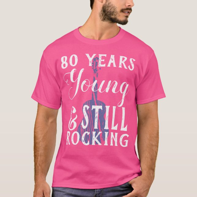 T-shirt 80 Ans Encore Rocking Guitare Pour 80E Naissance (Devant)