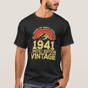 T-shirt 80 ans légendaire Retro Vintage Awesome Birthd