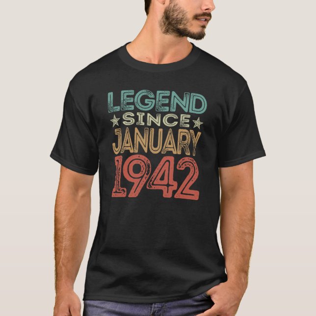 T-shirt 80 ans légende depuis janvier 1942 - 80ème Anniver (Devant)