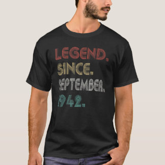 T-shirt 80 Ans Légende Vintage Depuis Septembre 1942 8