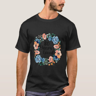 T-shirt 80 Ans Maman Amoureuse Grand-Mère 80 80E