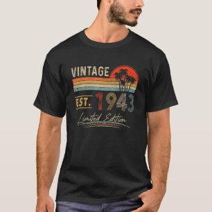 T-shirt 80 ans Vintage 1943 80e anniversaire Rétro