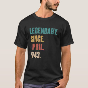 T-shirt 80 Ans Vintage 1943 Anniversaire 80 Avril Déco