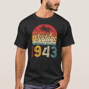 T-shirt 80 ans Vintage 1943 Hommes et femmes 80e naissance