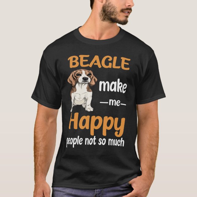 T-shirt 80 Beagles Me Rendre Heureux (Devant)