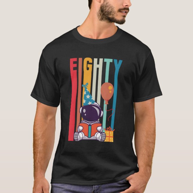 T-shirt 80 Lecture de livres Astronaut Littéraire (Devant)