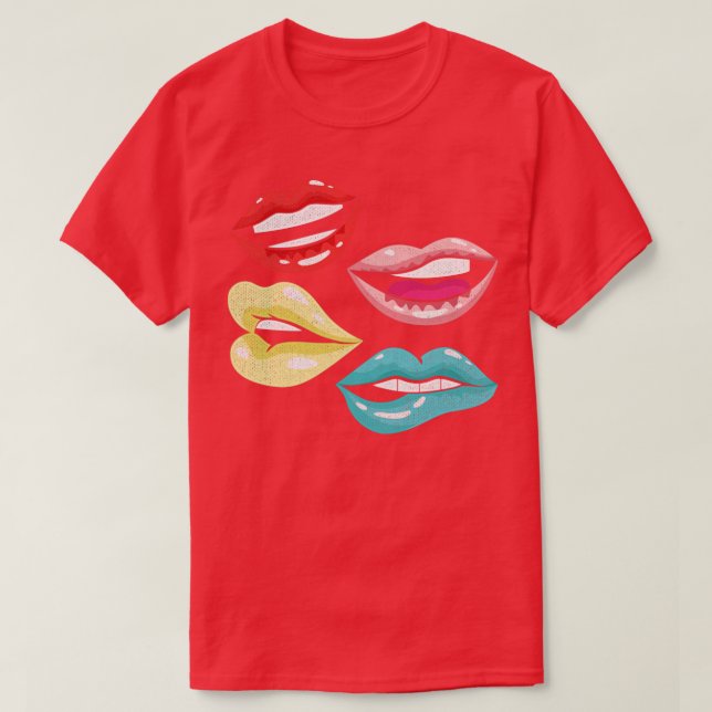 T-shirt 80 Lèvres rétro 80s (Design devant)