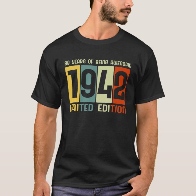 T-shirt 80E Anniversaire 80 Ans Awesome Retro Tee - shirts (Devant)