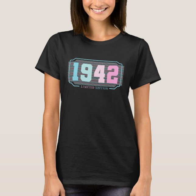 T-shirt 80e anniversaire Dames Mens 80 ans 1942 42 (Devant)