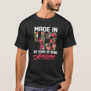T-shirt 80e anniversaire fille pour hommes femmes fait en